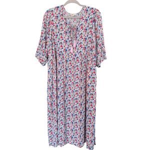 Boden Floral Tassel Tie Midi Dress Women's 16/18R Boho Prairie Cottagecore